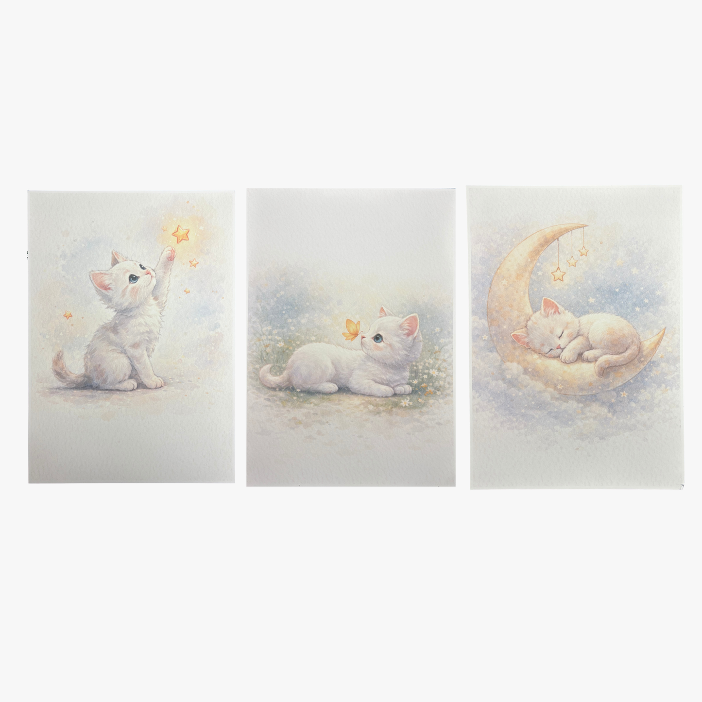 Pack de 3 láminas infantiles de gatito con una lámina personalizada – Rasdelma