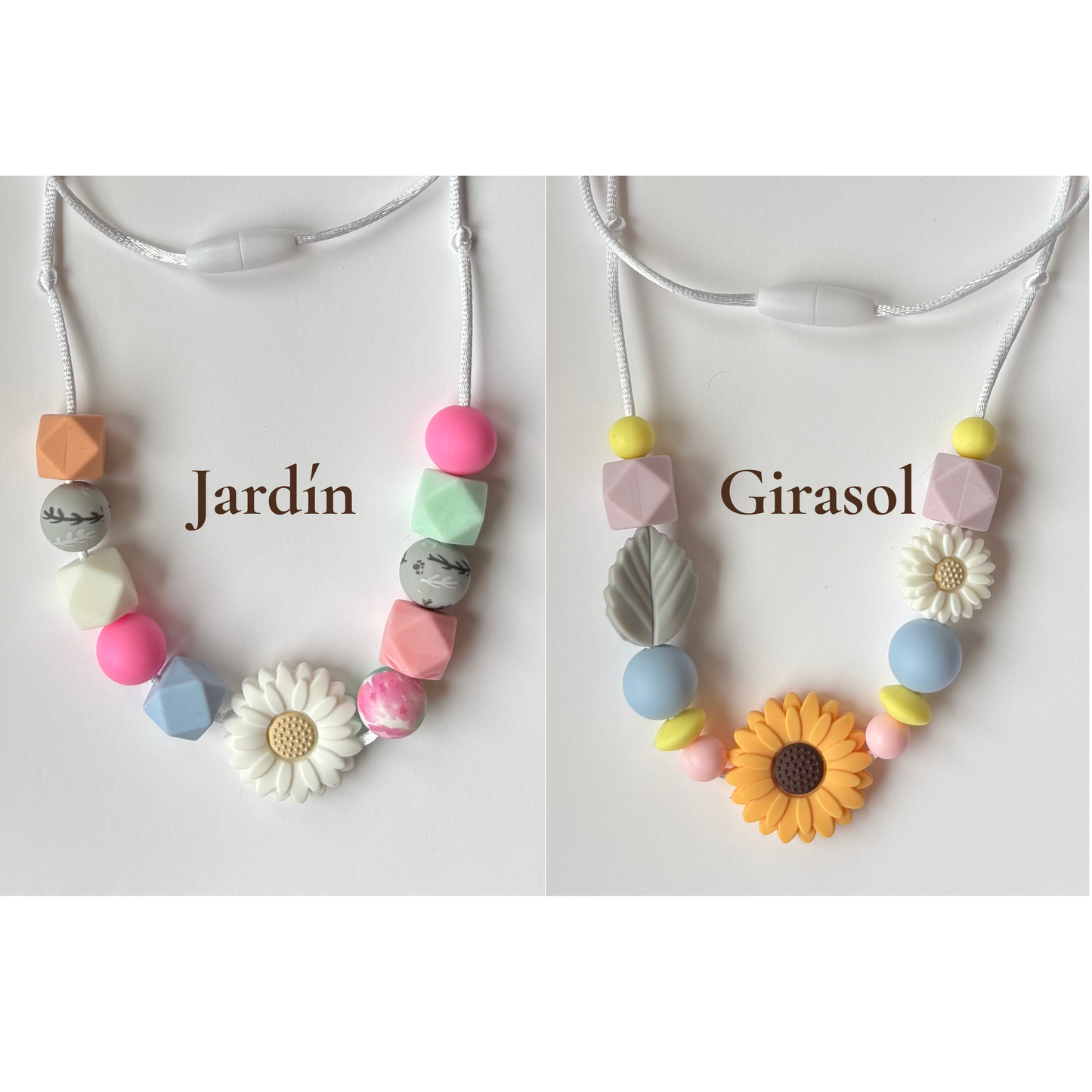 Collares de lactancia una pieza Rasdelma en diseños Jardín y Girasol