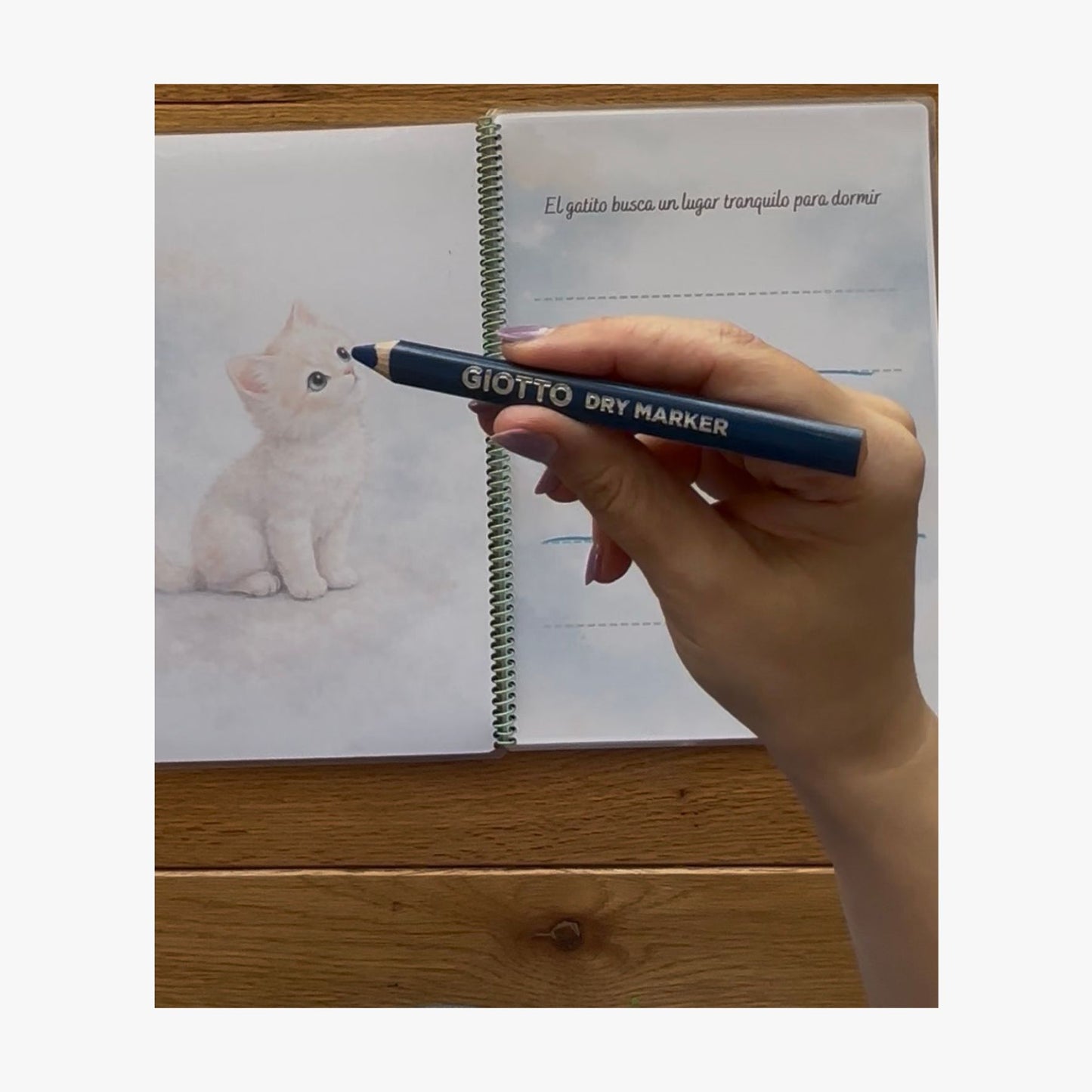 Pack completo · 3 cuadernos reutilizables de trazos infantiles | Gatito Rasdelma