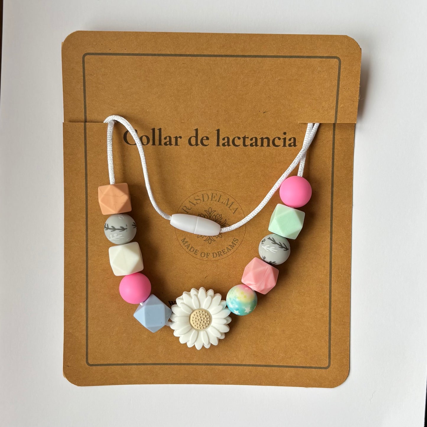 Collar de lactancia una pieza diseño Jardín con tarjeta Rasdelma – presentación del producto