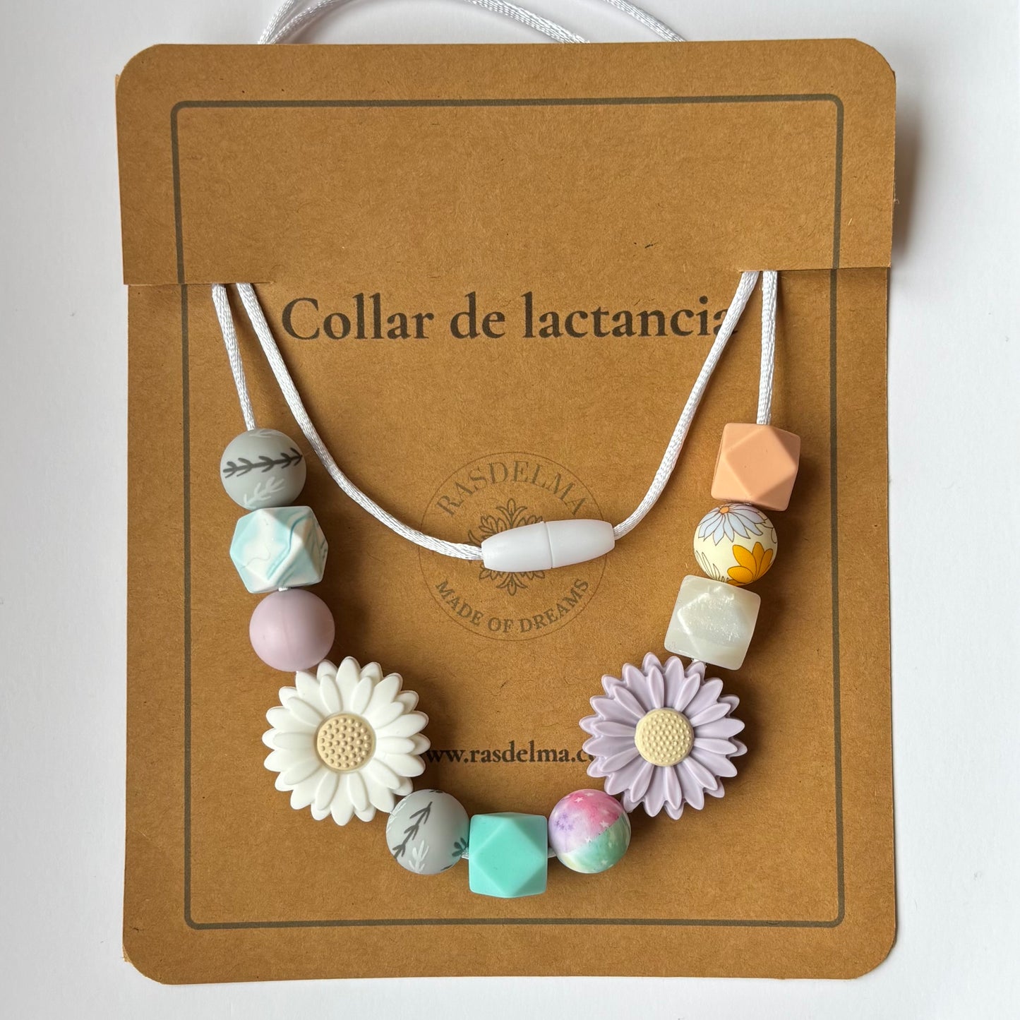 Collar de lactancia dos piezas diseño Paz con tarjeta Rasdelma – presentación del producto