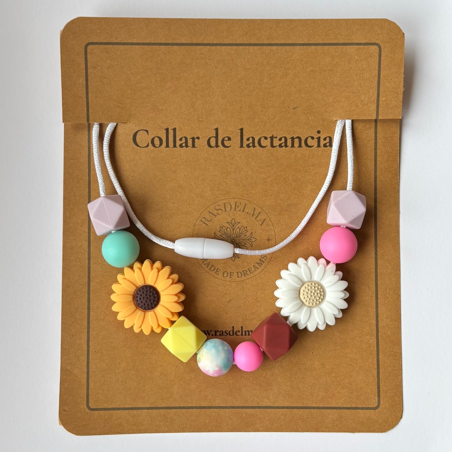 Collar de lactancia dos piezas diseño Alma con tarjeta Rasdelma – presentación del producto