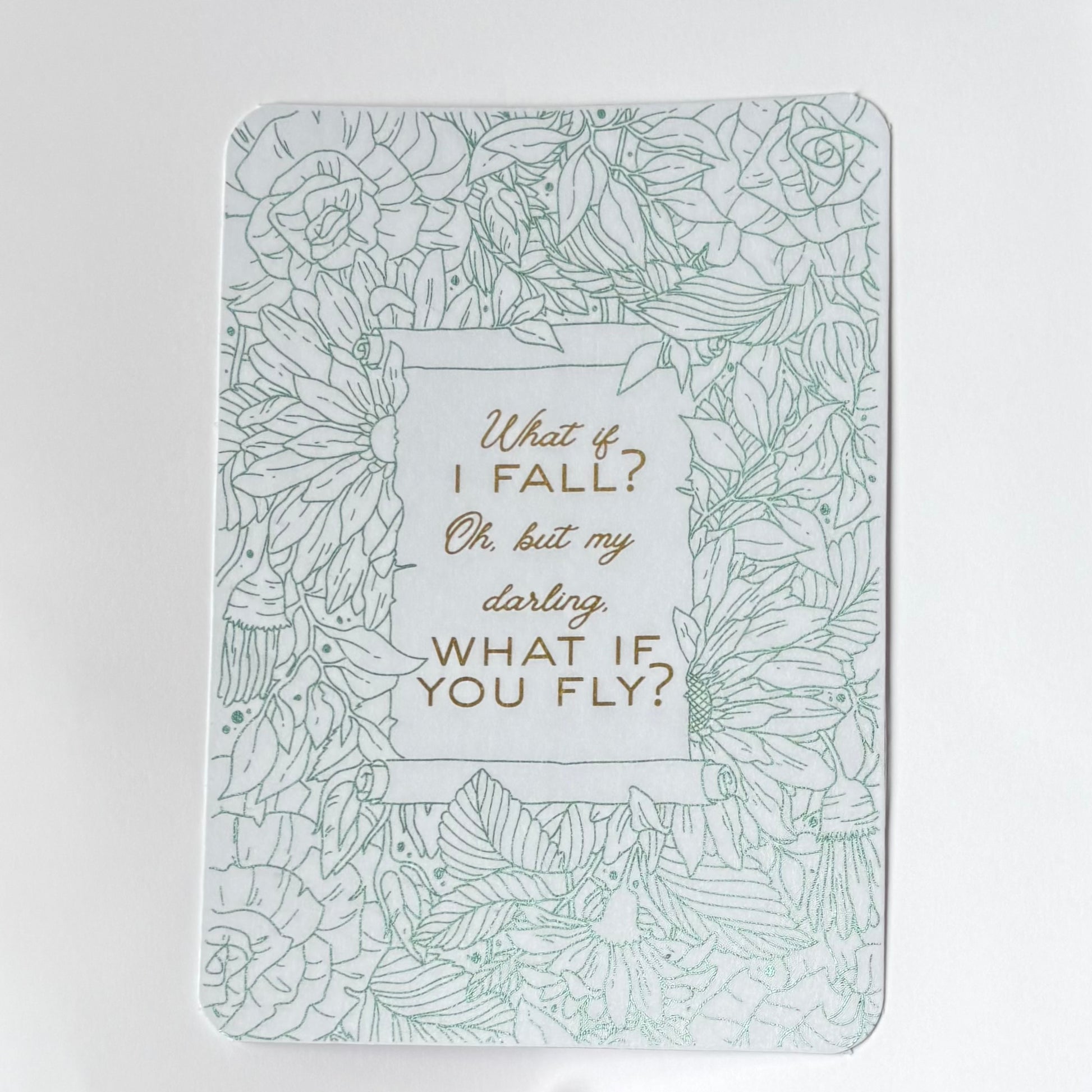 Insert decorativo para eReader en foil verde menta con efecto de luz – colección Frases que acompañan Rasdelma