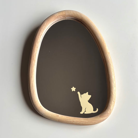 Espejo infantil de madera con diseño de gatito – Rasdelma