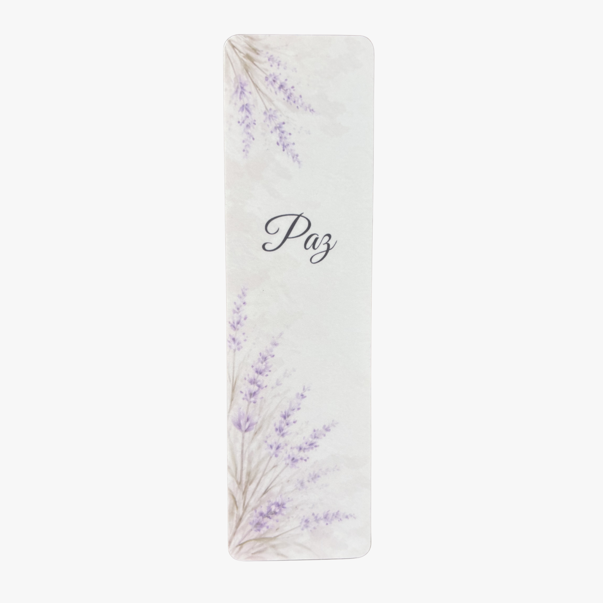Marcapáginas personalizado con nombre con ilustración de lavanda de Rasdelma.